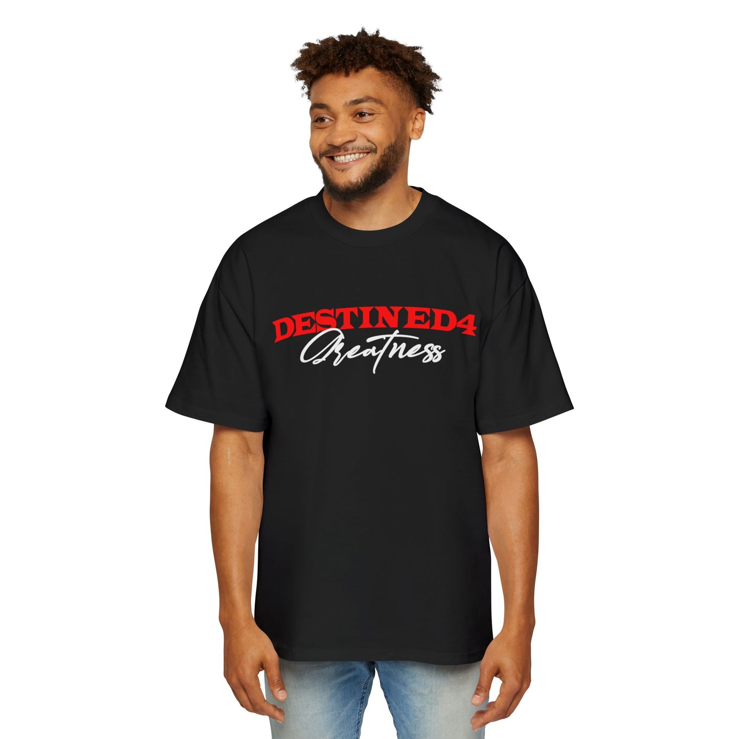 Unisex Heavy Oversized Tee - Destined4 Greatness Graphic Shirt