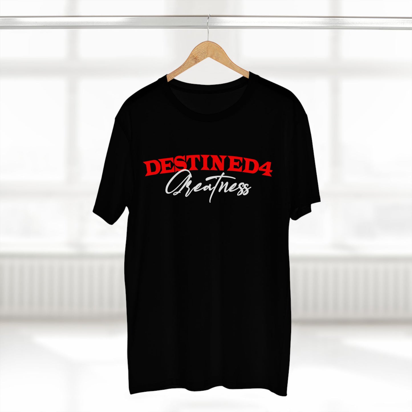 Unisex Adult Tee - 'DESTINED4 Greatness' Blk-Red-Wht
