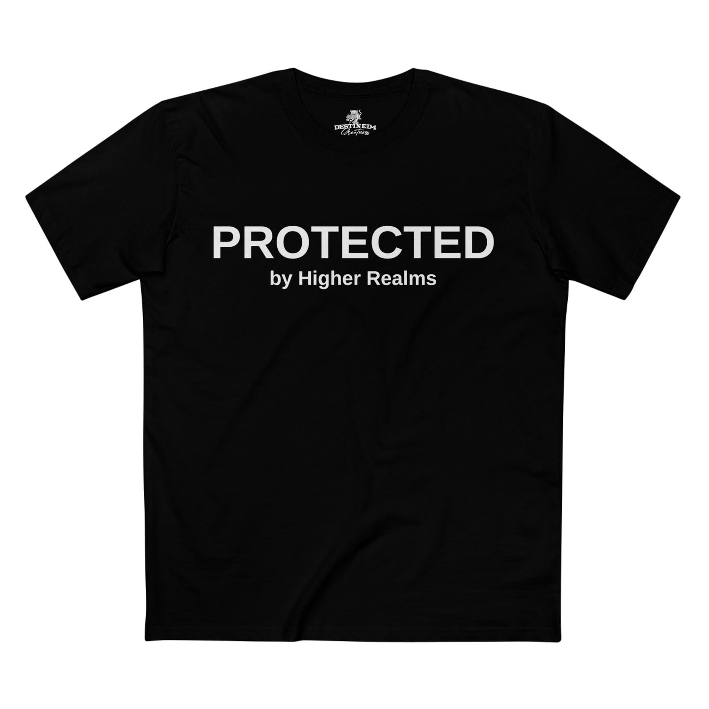 Unisex Protected by Higher Realms T-Shirt (Wht)