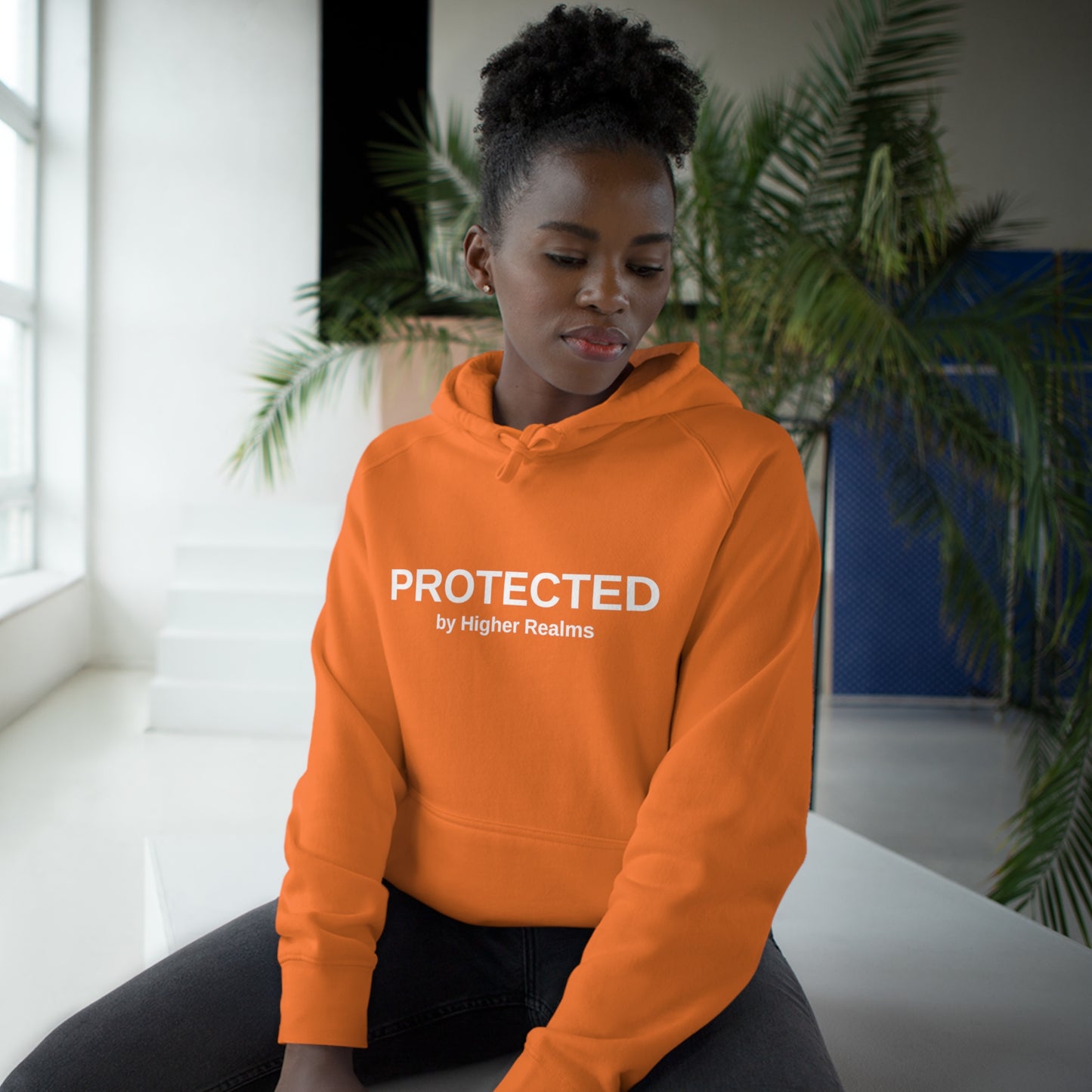 Unisex Protected by Higher Realms Hoodie (white)