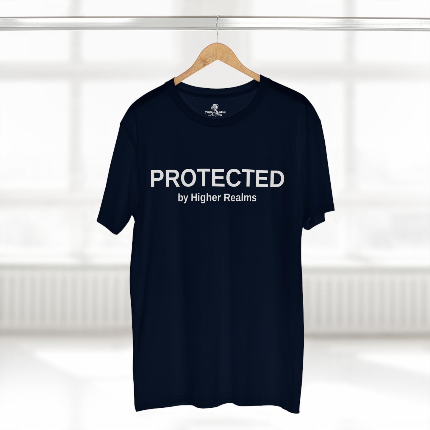 Unisex Protected by Higher Realms T-Shirt (Wht)