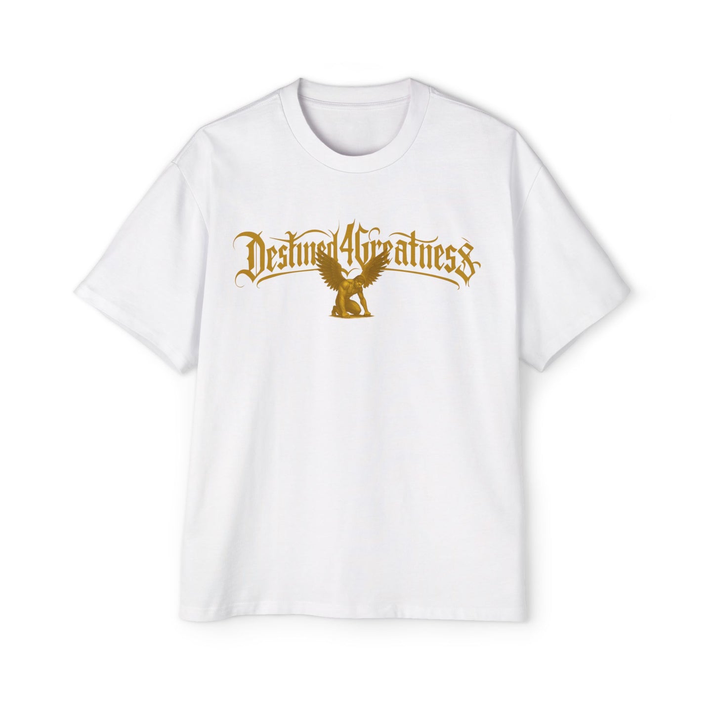 Destined 4 Greatness Eagle Graphic Tee — Men's Oversized White Shirt