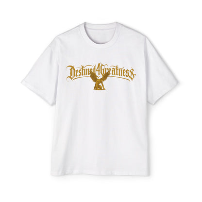 Destined 4 Greatness Eagle Graphic Tee — Men's Oversized White Shirt