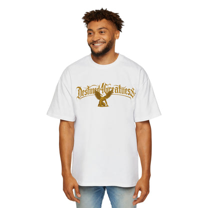Destined 4 Greatness Eagle Graphic Tee — Men's Oversized White Shirt