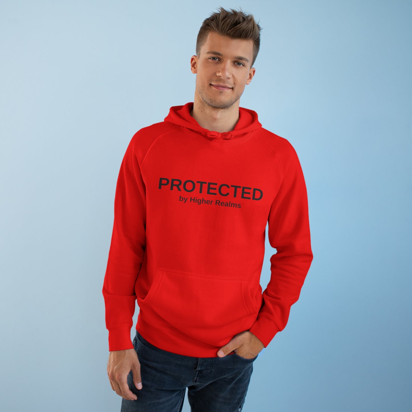 Unisex Protected by Higher Realms Hoodie (black writing)