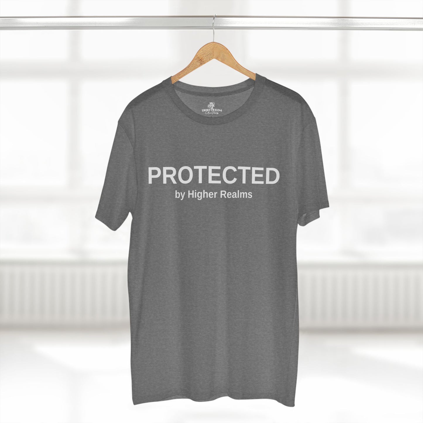 Unisex Protected by Higher Realms T-Shirt (Wht)