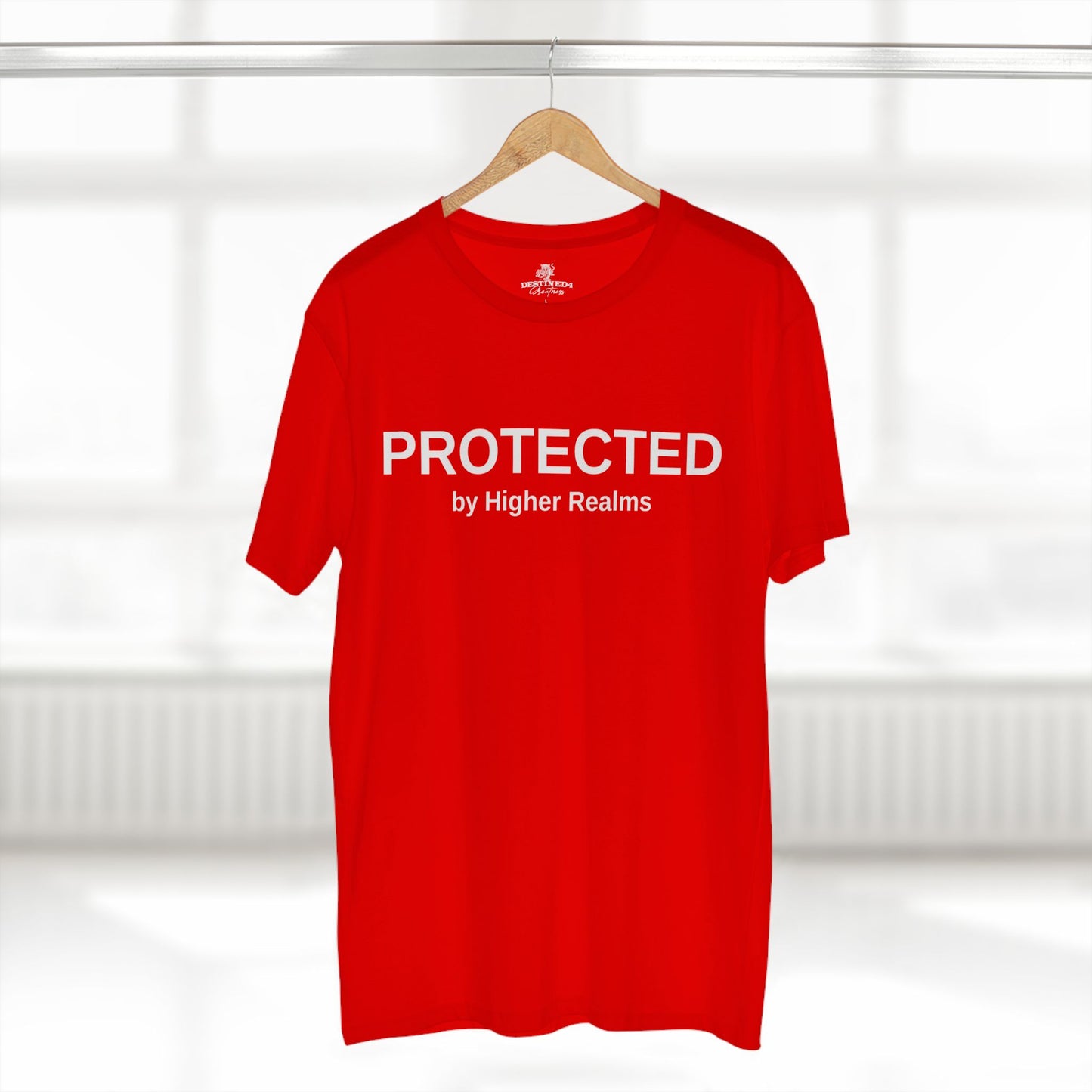 Unisex Protected by Higher Realms T-Shirt (Wht)