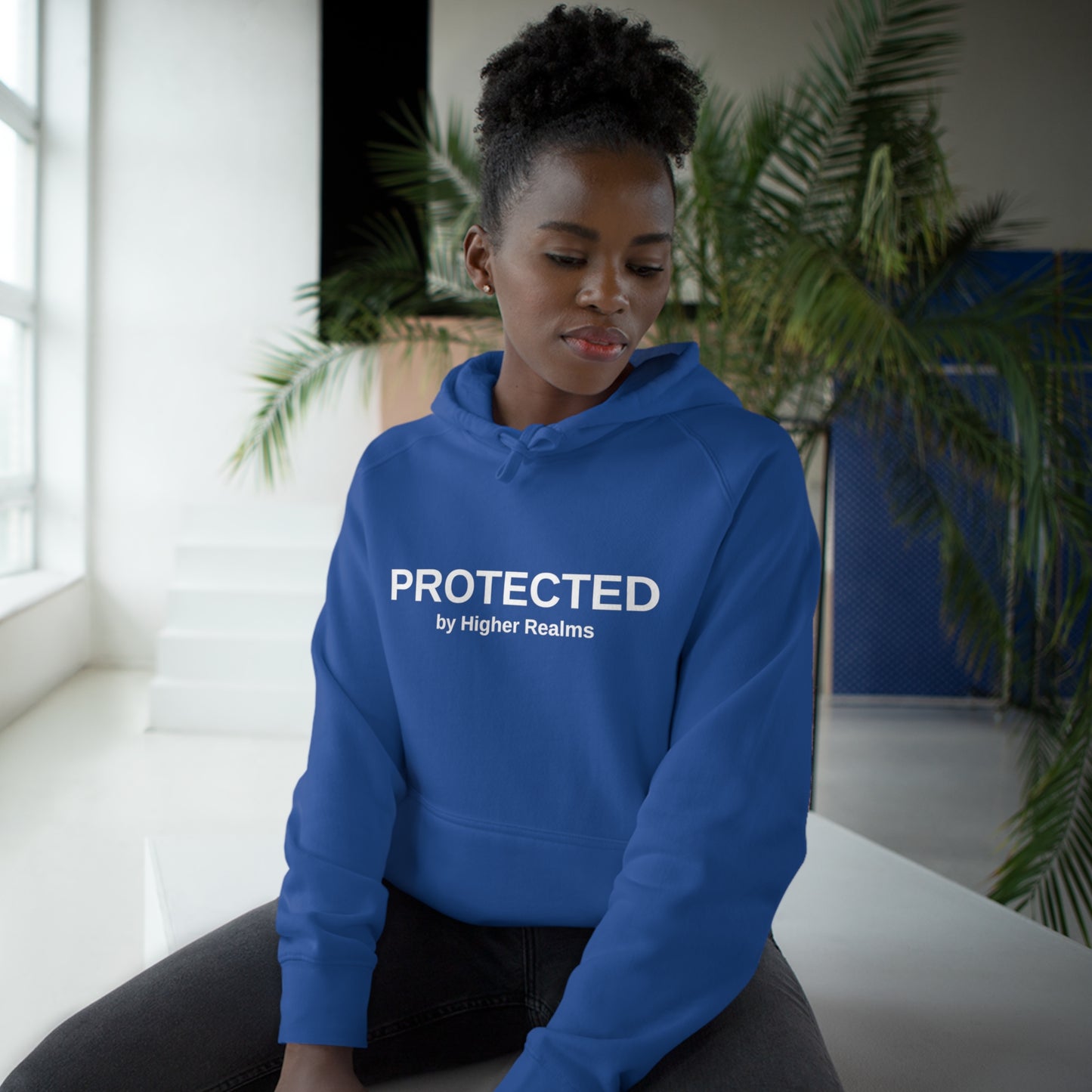 Unisex Protected by Higher Realms Hoodie (white)