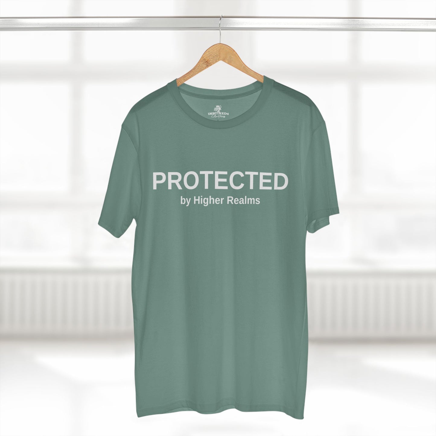 Unisex Protected by Higher Realms T-Shirt (Wht)