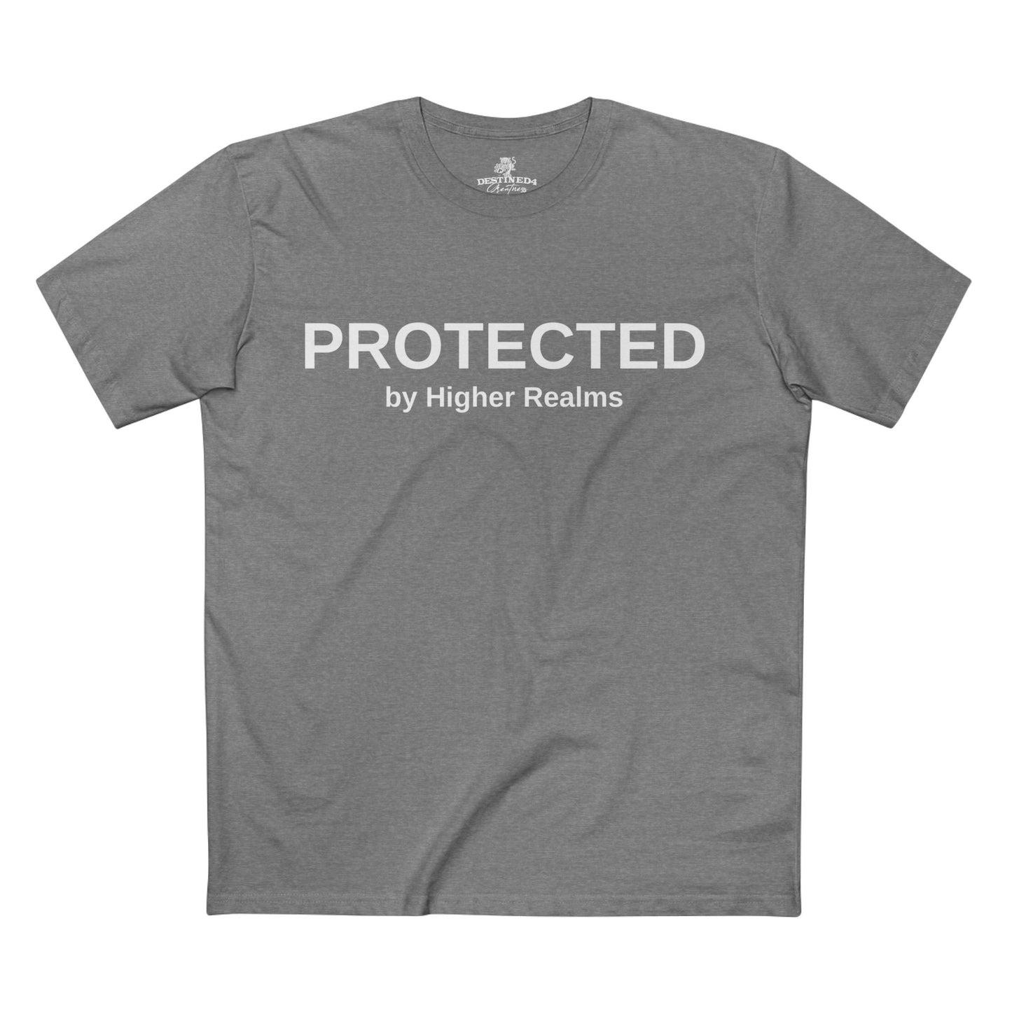 Unisex Protected by Higher Realms T-Shirt (Wht)