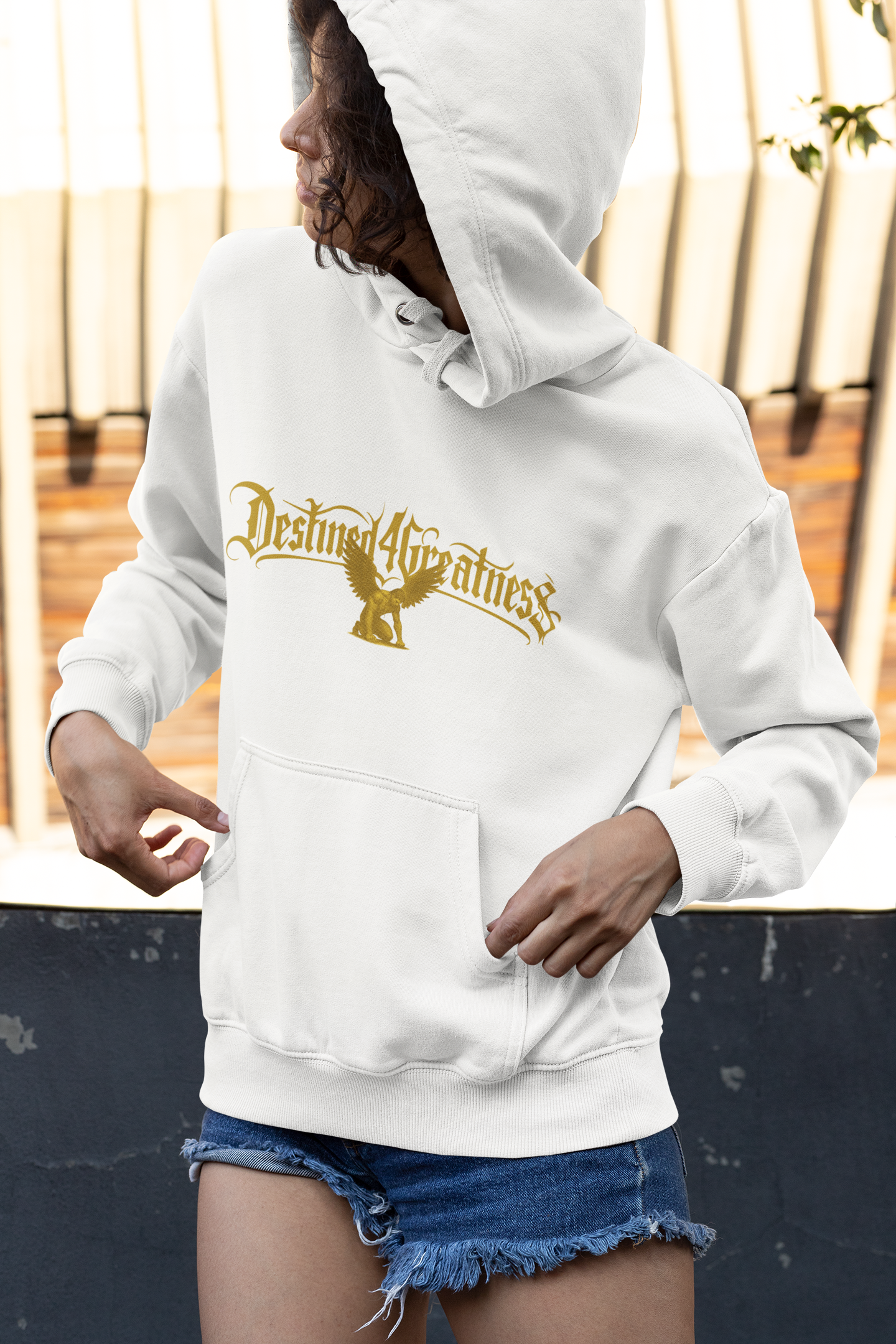 Destined for Greatness Hoodie — Gold Eagle Graphic Pullover