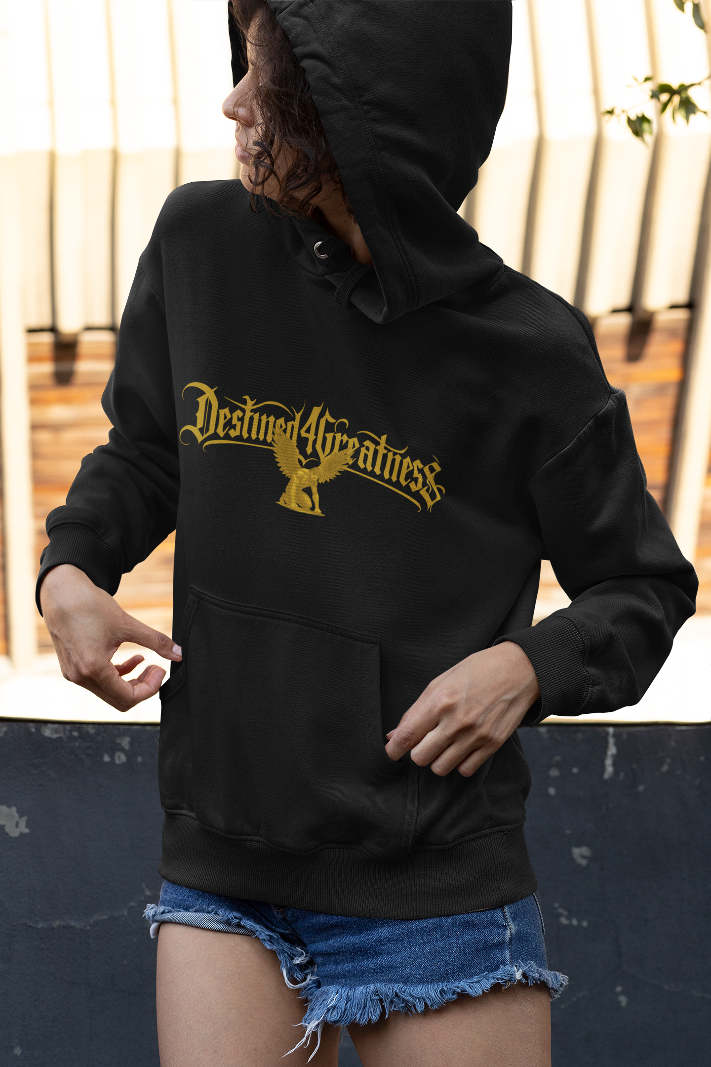 Destined for Greatness Hoodie — Gold Eagle Graphic Pullover