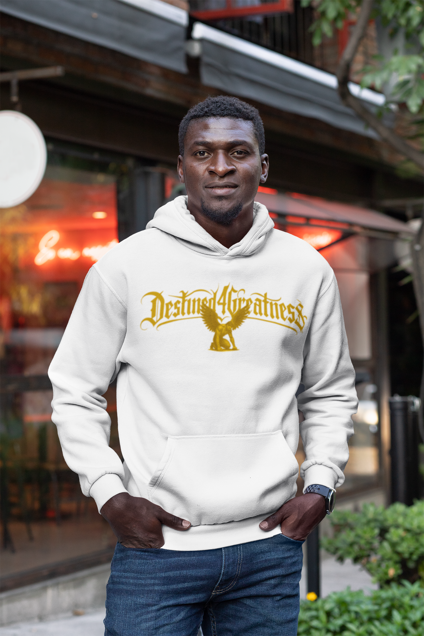Destined for Greatness Hoodie — Gold Eagle Graphic Pullover